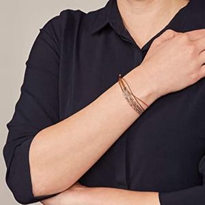 Fossil Women's Stainless Steel and Genuine Leather Bracelet